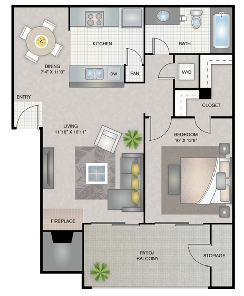 A3 Floor Plan at District 2308, Arlington, TX ?